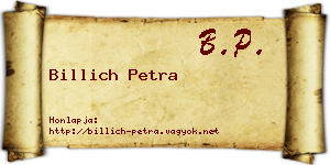 Billich Petra névjegykártya