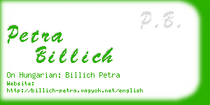 petra billich business card